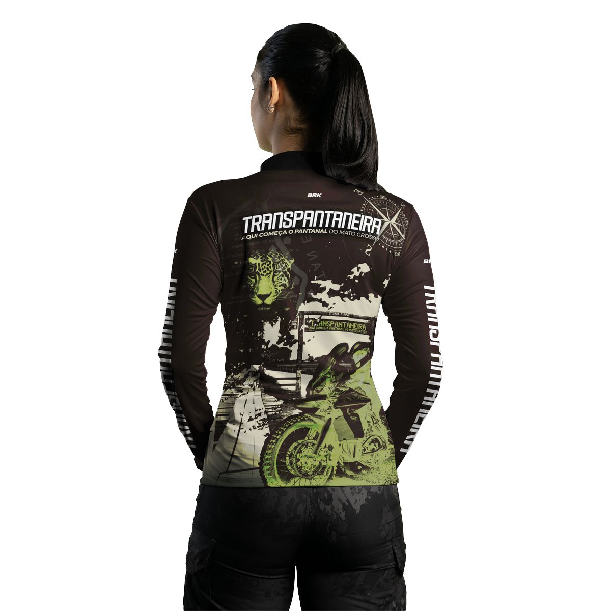 Camisa de Motociclismo Feminina Brk Transpantaneira Moto com Proteção UV50+