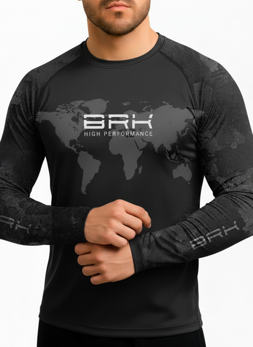Camisa UV50 Segunda Pele Brk Mapa Mundi
