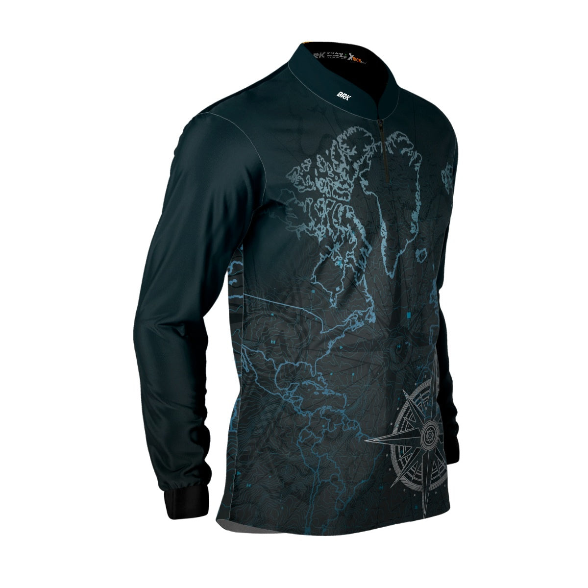 Camisa Motociclismo Brk Mapa Estilizado com Proteção Solar UV50+