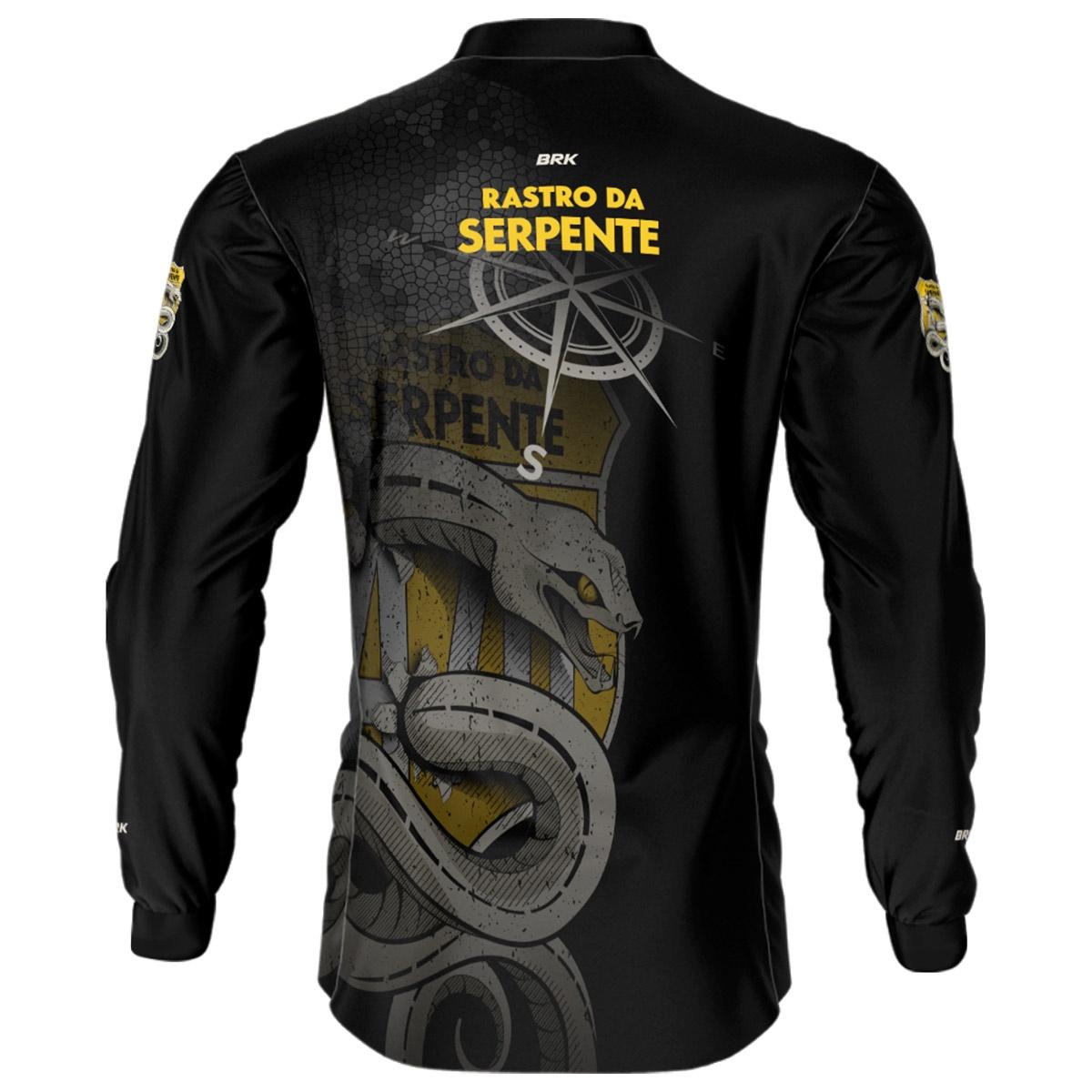 Camisa de Motociclismo Brk Rastro da Serpente Preta com UV50+