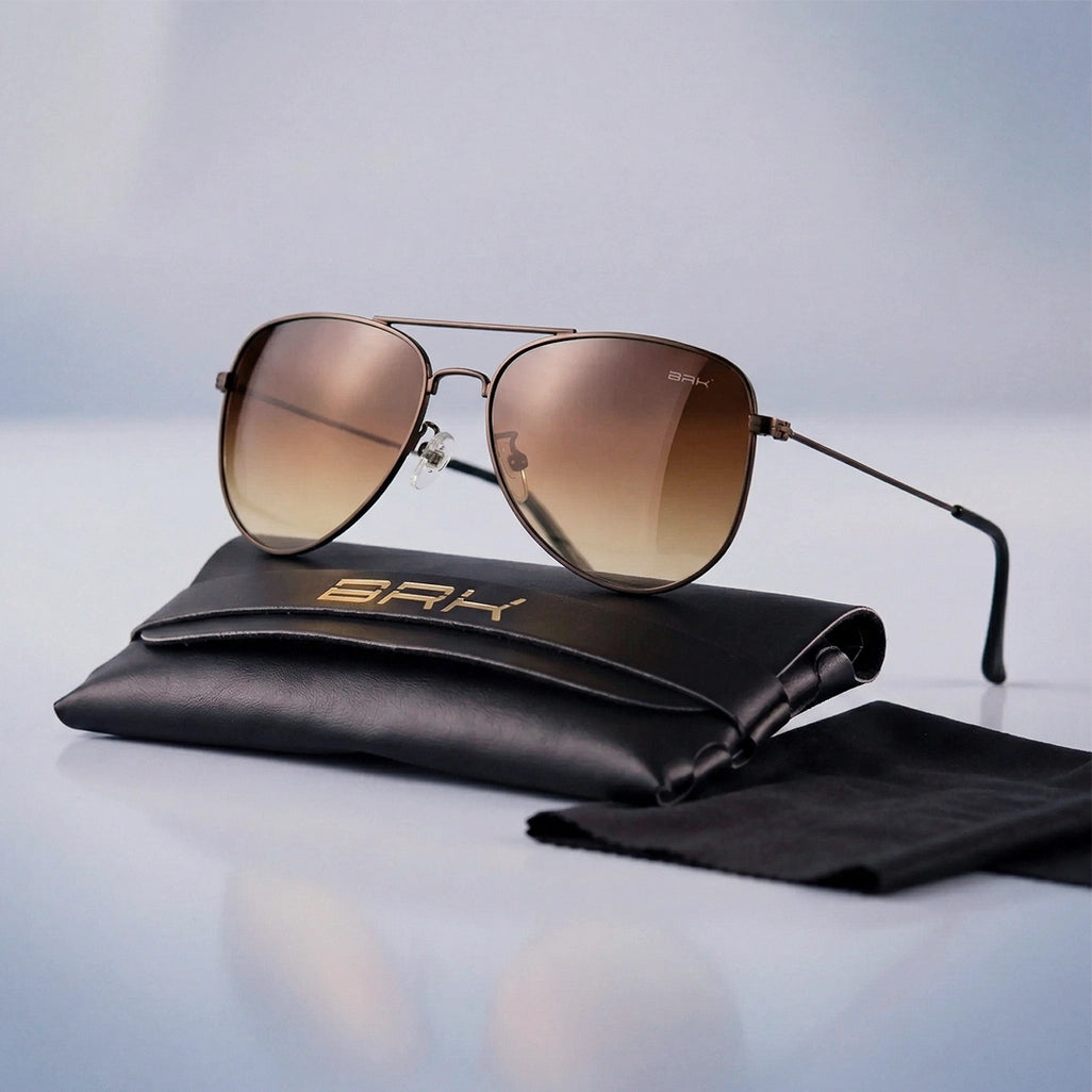 Óculos de Sol Aviador Marrom com Lente Polarizada UV400