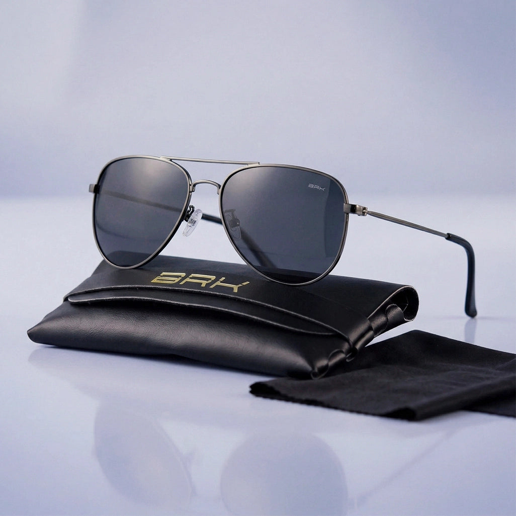 Óculos de Sol Aviador Preto com Lente Polarizada UV400