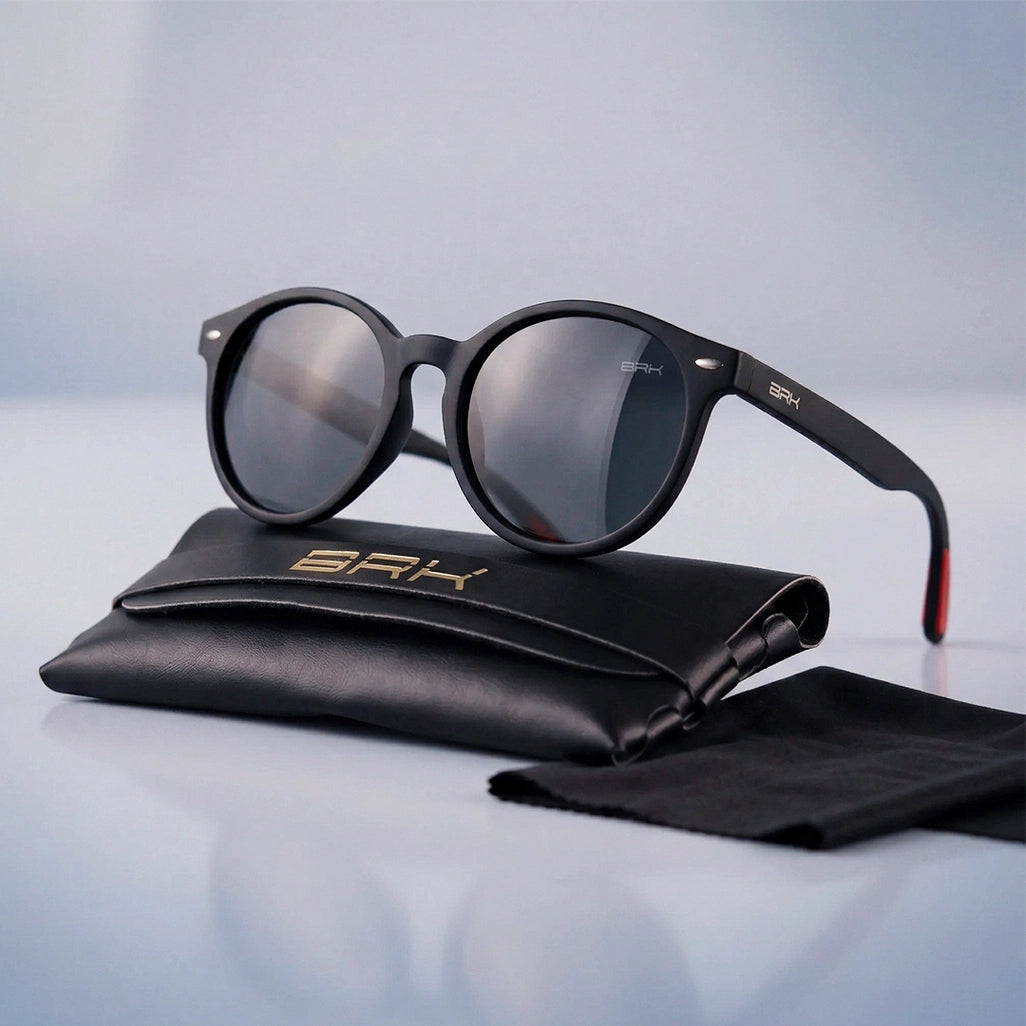 Óculos de Sol Preto com Lente Polarizada Cinza UV400