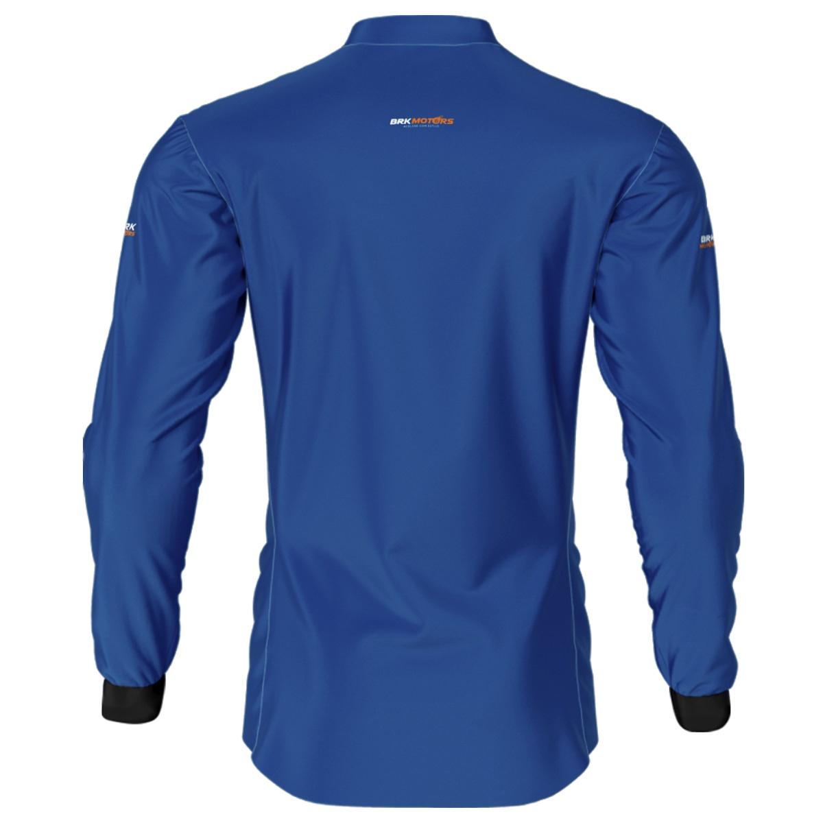 Camisa de Motociclismo Brk Azul Básica com Proteção Solar UV50+