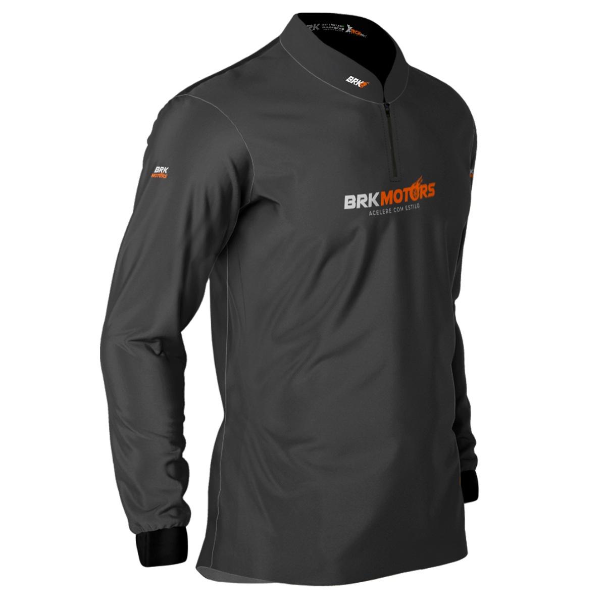 Camisa de Motociclismo Brk Cinza Básica com Proteção Solar UV50+