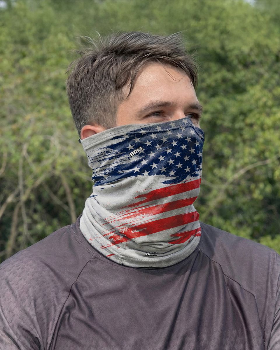 Bandana para Pescoço Brk Multifuncional Bandeira do Estados Unidos com Proteção UV50+