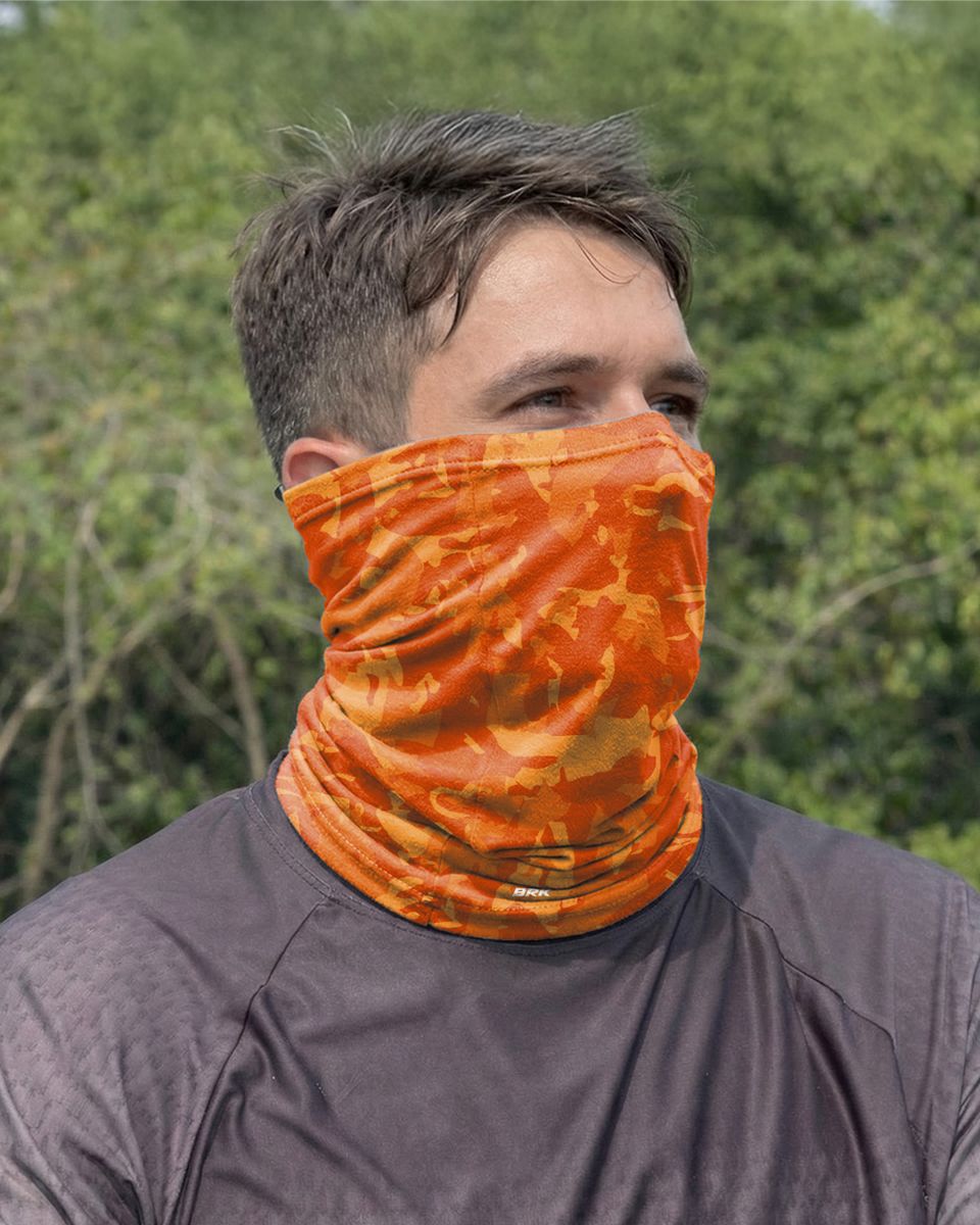 Bandana para Pescoço Brk Laranja Camuflado com Proteção UV50+