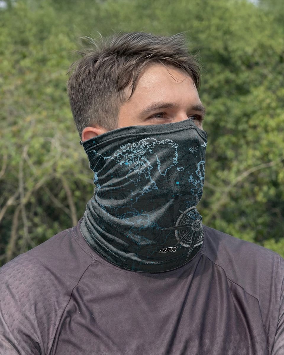 Bandana para Pescoço Brk Mapa Estilizado com Proteção UV50+