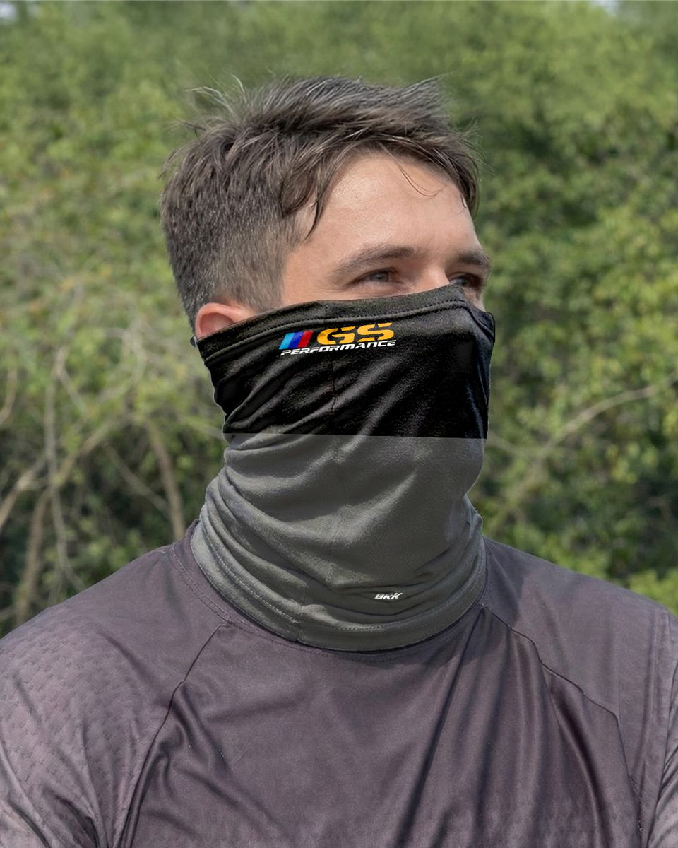 Bandana para Pescoço Brk Cinza e Preto GS Performance com Proteção UV50