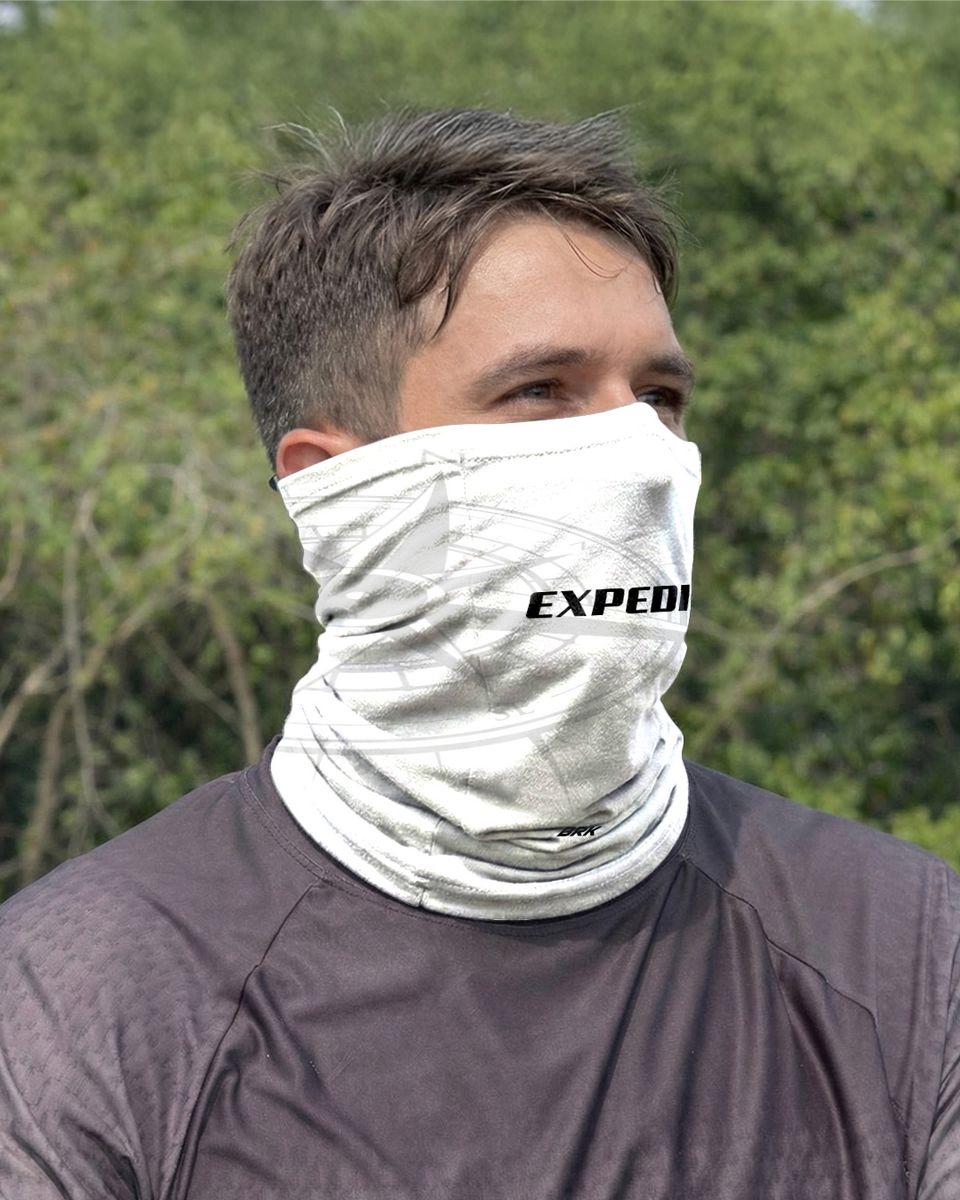 Bandana para Pescoço Brk Multifuncional Expedição Motos Branca UV50+