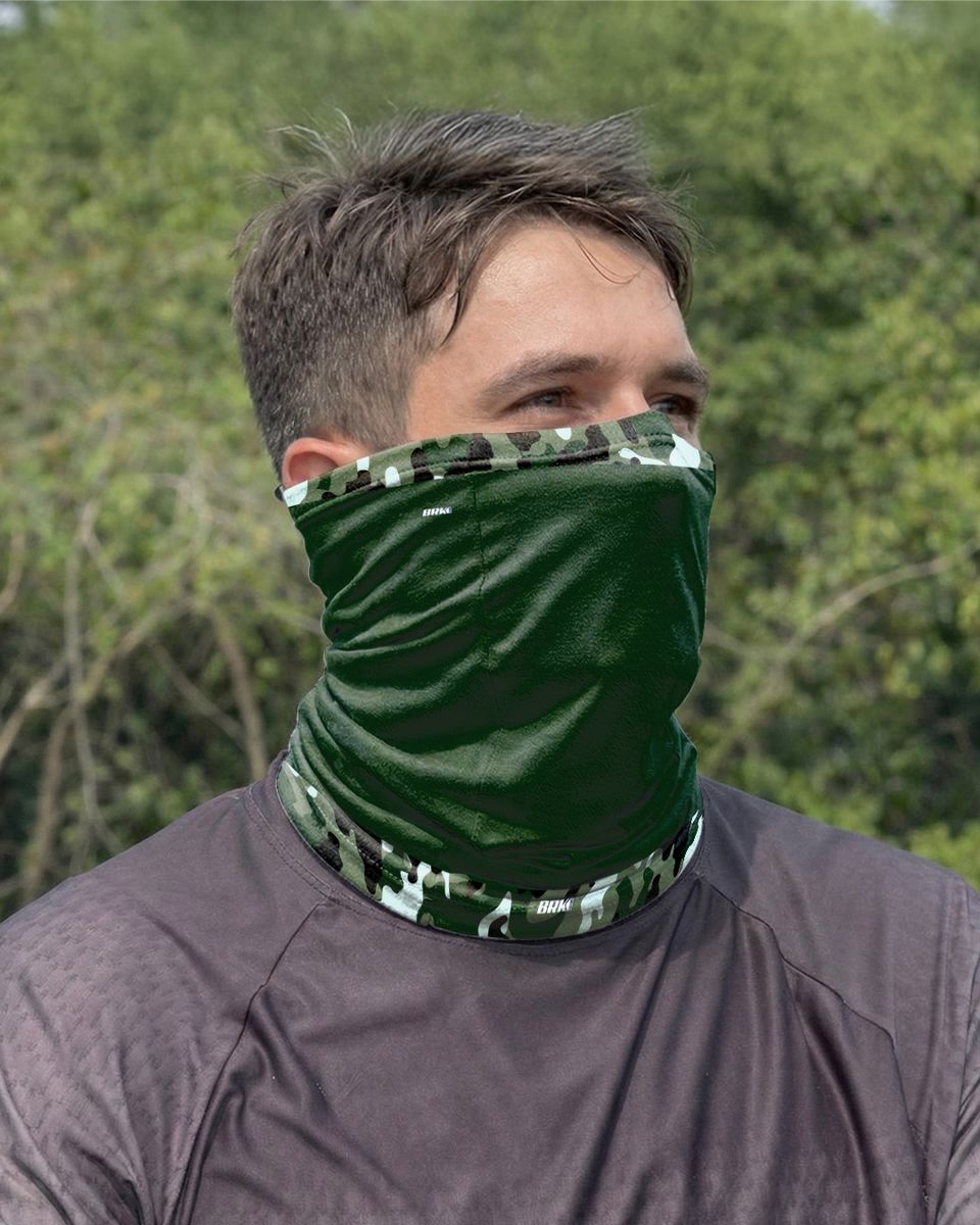 Bandana para Pescoço Brk Camuflada Verde Escuro com Proteção UV50+