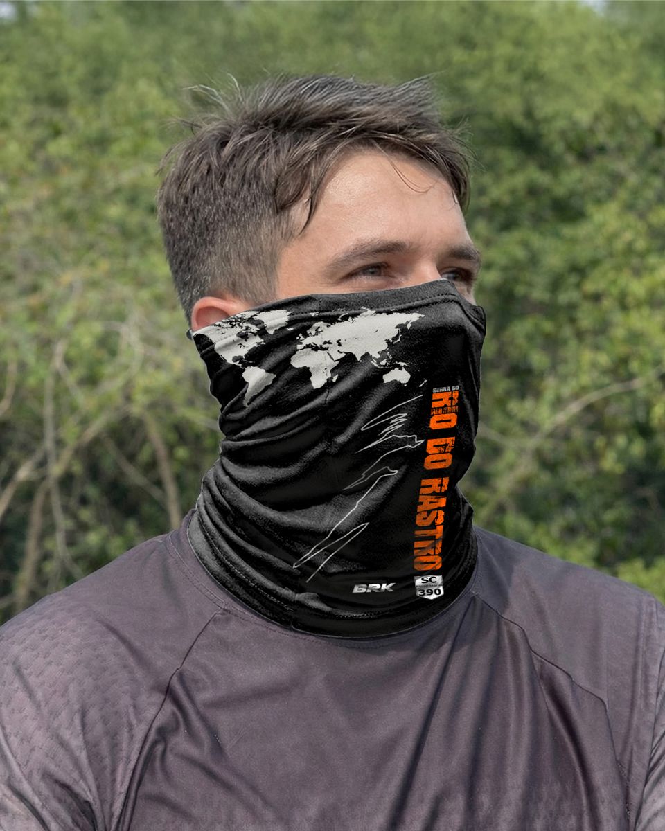 Bandana para Pescoço Brk Preta Expedição Rio do Rastro com Proteção UV50+