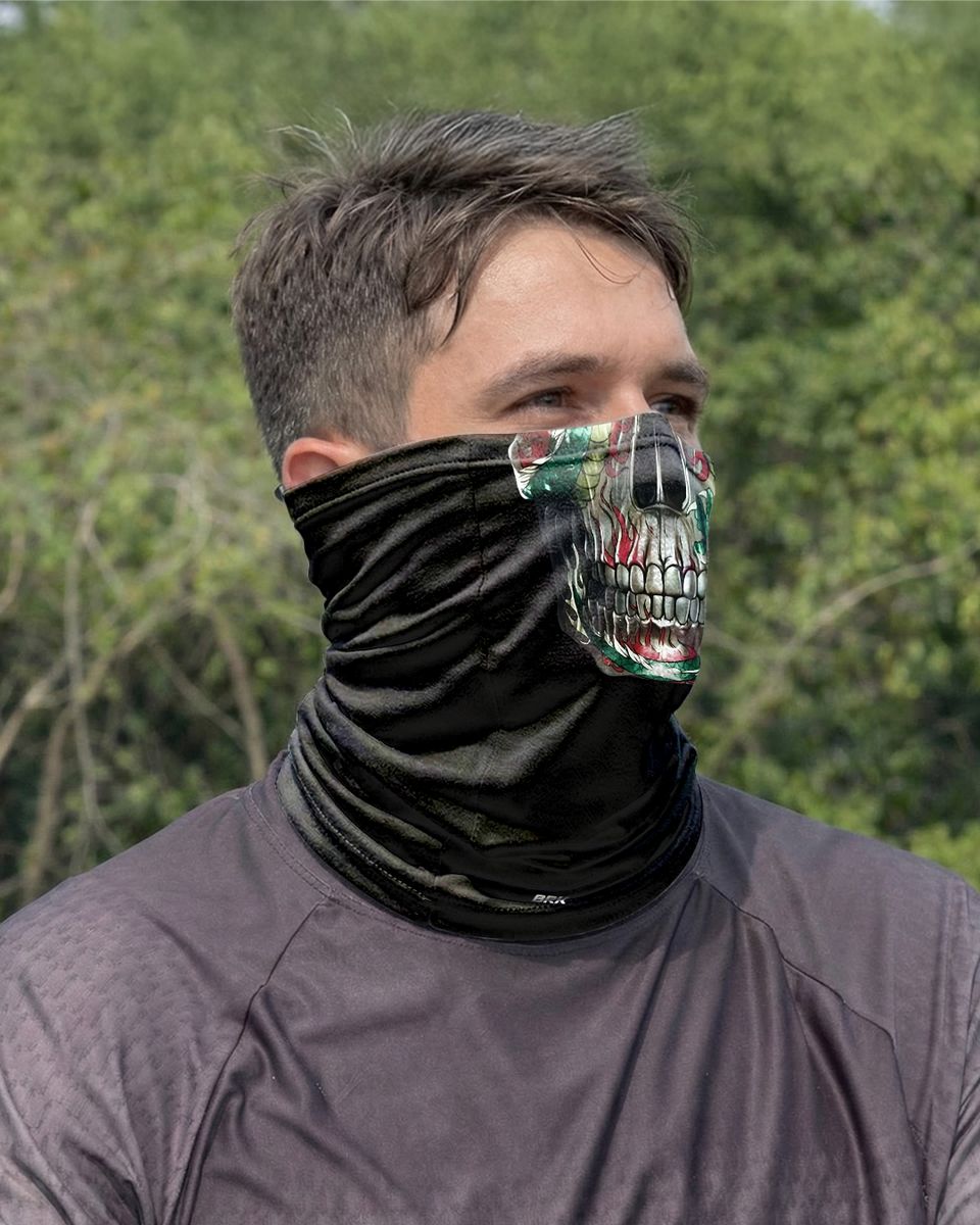Bandana para Pescoço Brk Caveira Fogo e Dragão com Proteção UV50+