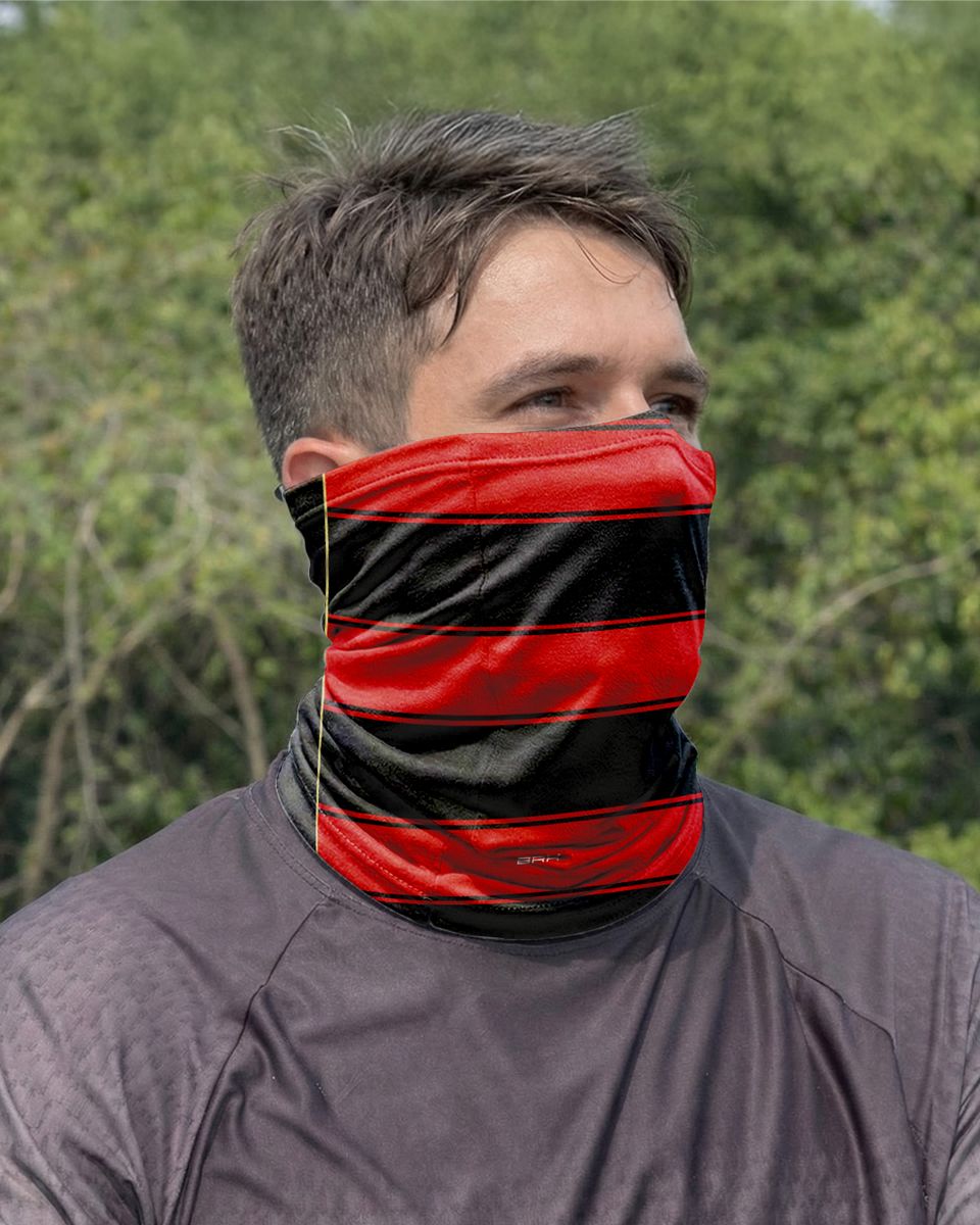 Bandana para Pescoço Brk Rubro Negro Vermelho e Preto com Proteção UV50
