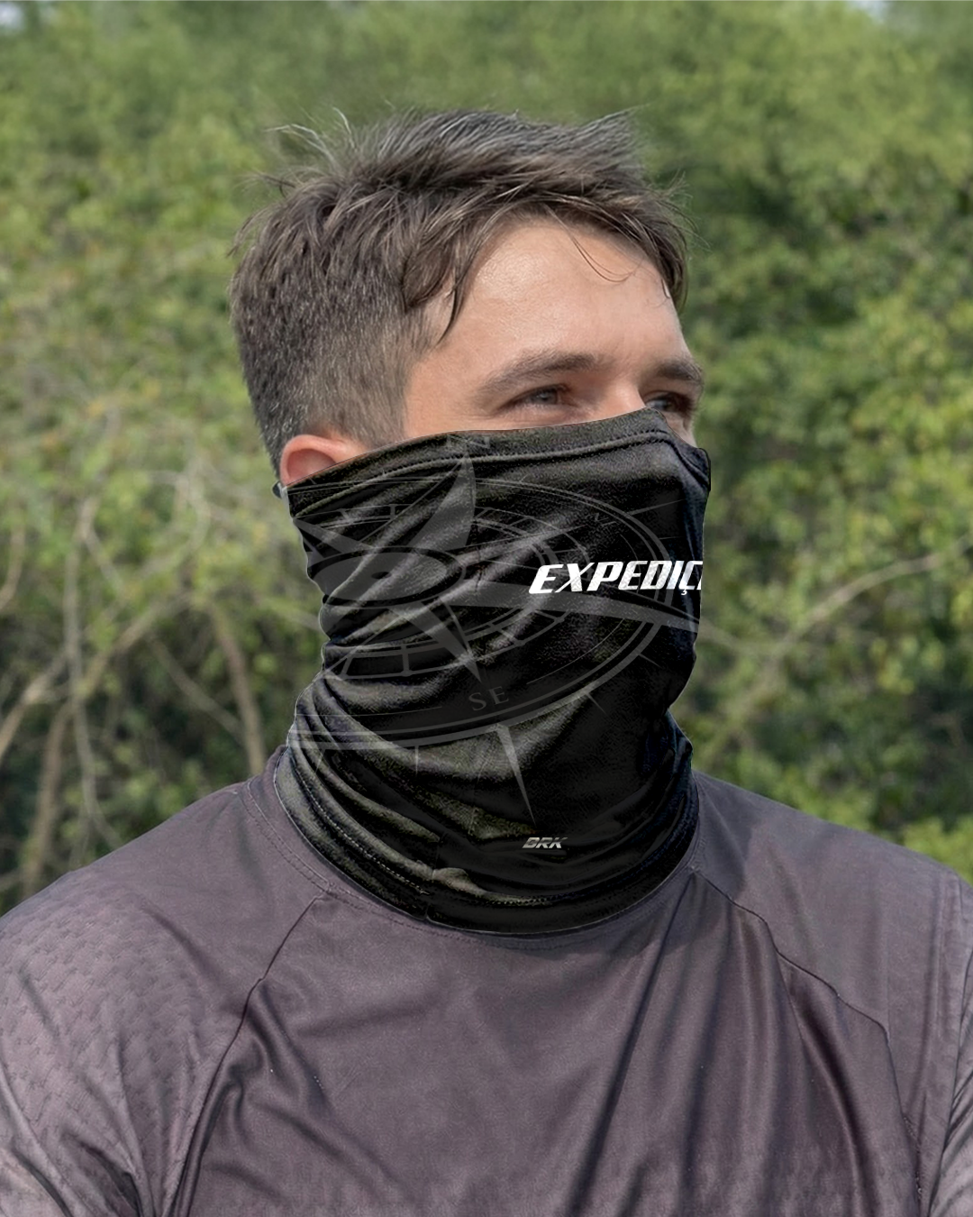 Bandana para Pescoço Brk Multifuncional Expedição Motos Preta UV50+