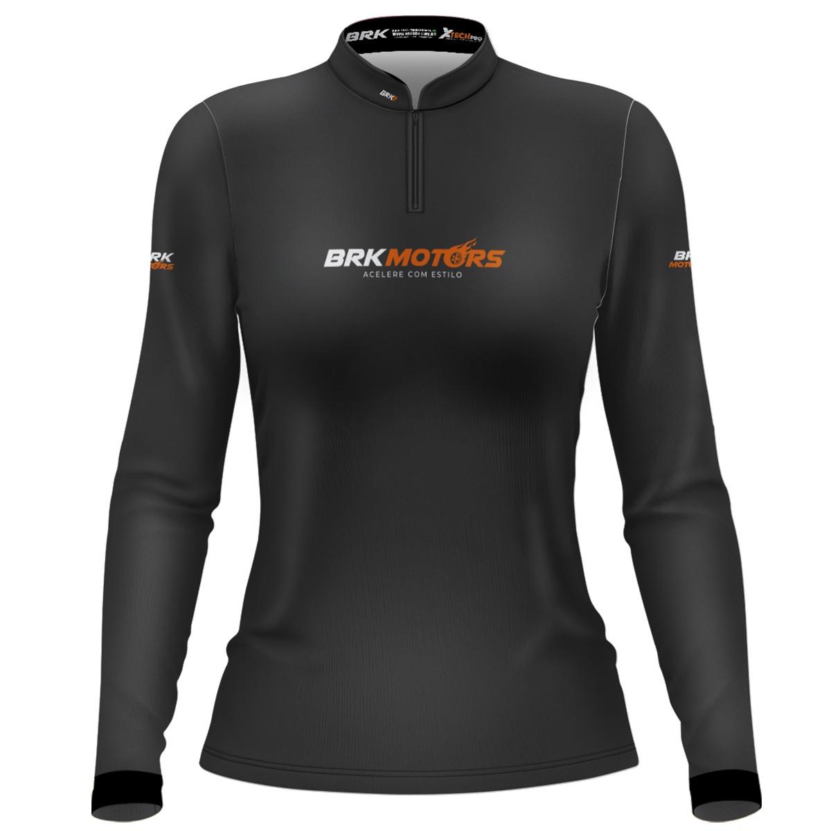Camisa de Motociclismo Brk Cinza Básica com Proteção Solar UV50+
