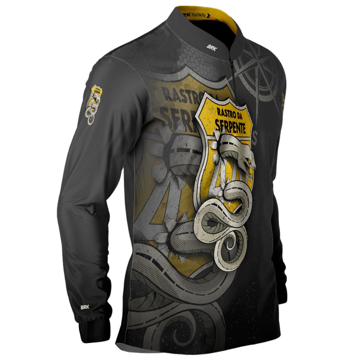 Camisa de Motociclismo Brk Rastro da Serpente Cinza com UV50+