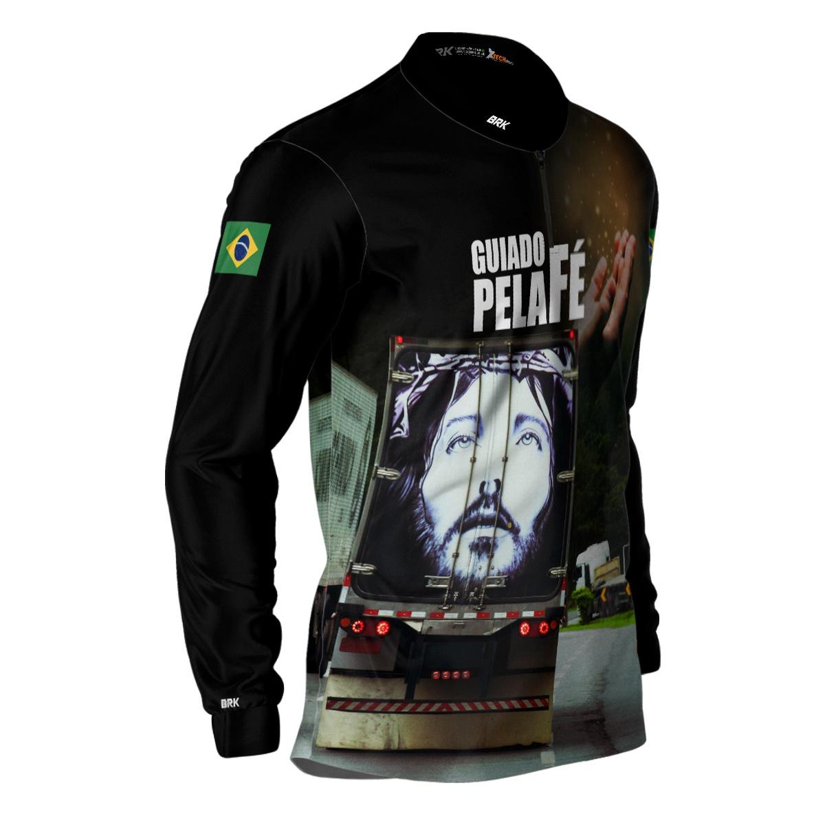 Camisa de Caminhão Brk Guiado Por Deus Fé com Proteção UV50+
