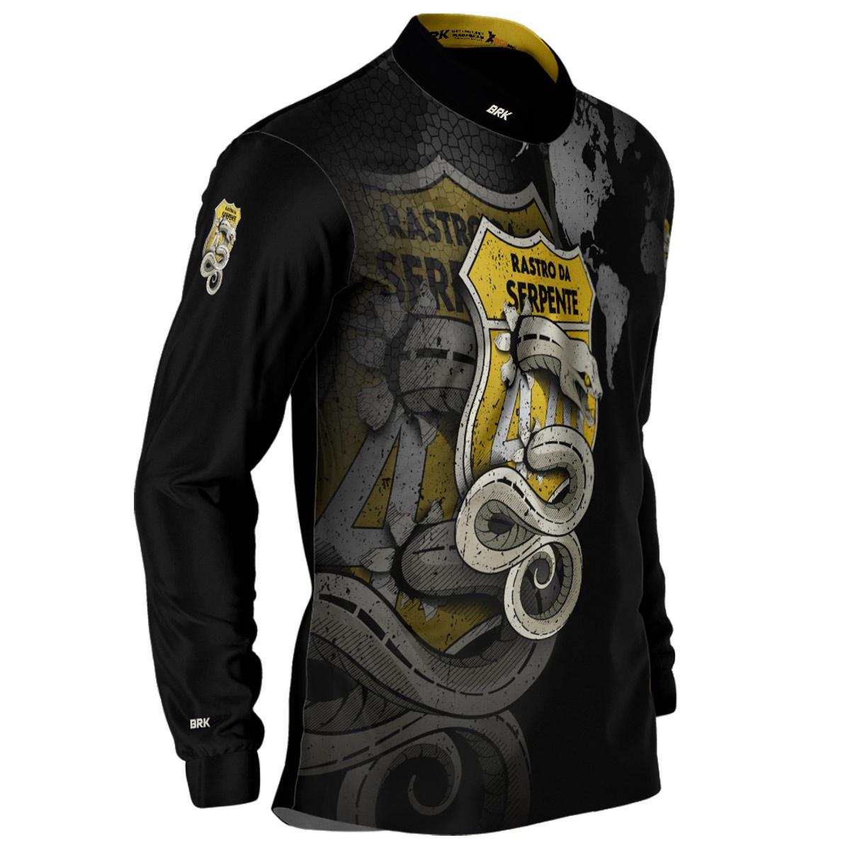 Camisa de Motociclismo Brk Rastro da Serpente Preta com UV50+