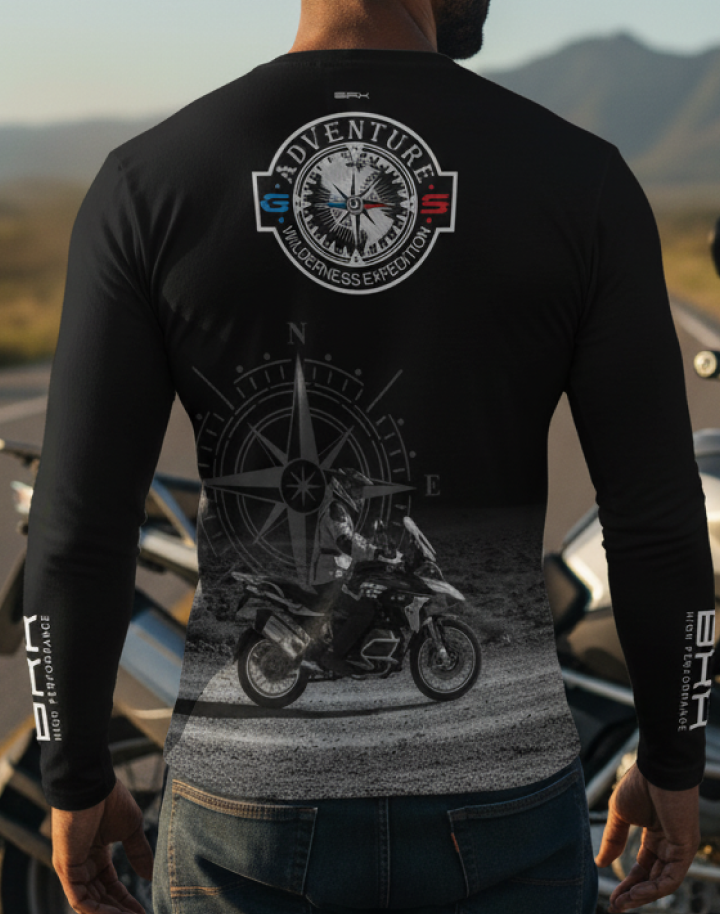 Camisa UV50 Segunda Pele Brk GS Adventure Preta