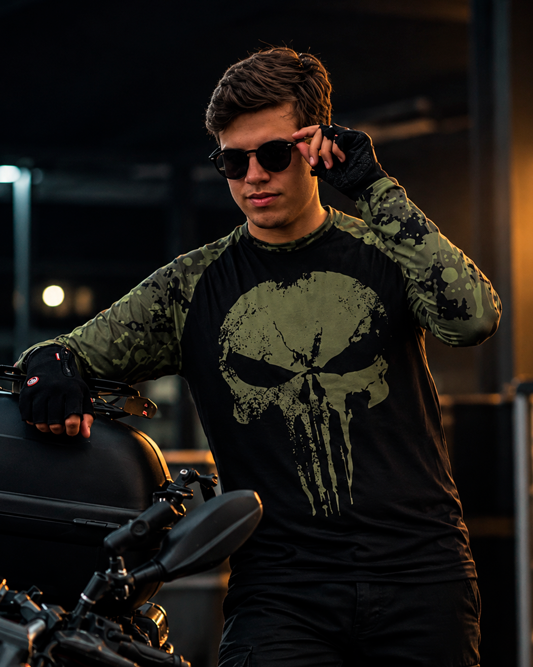 Camisa UV50 Segunda Pele Brk Militar Camuflado Verde