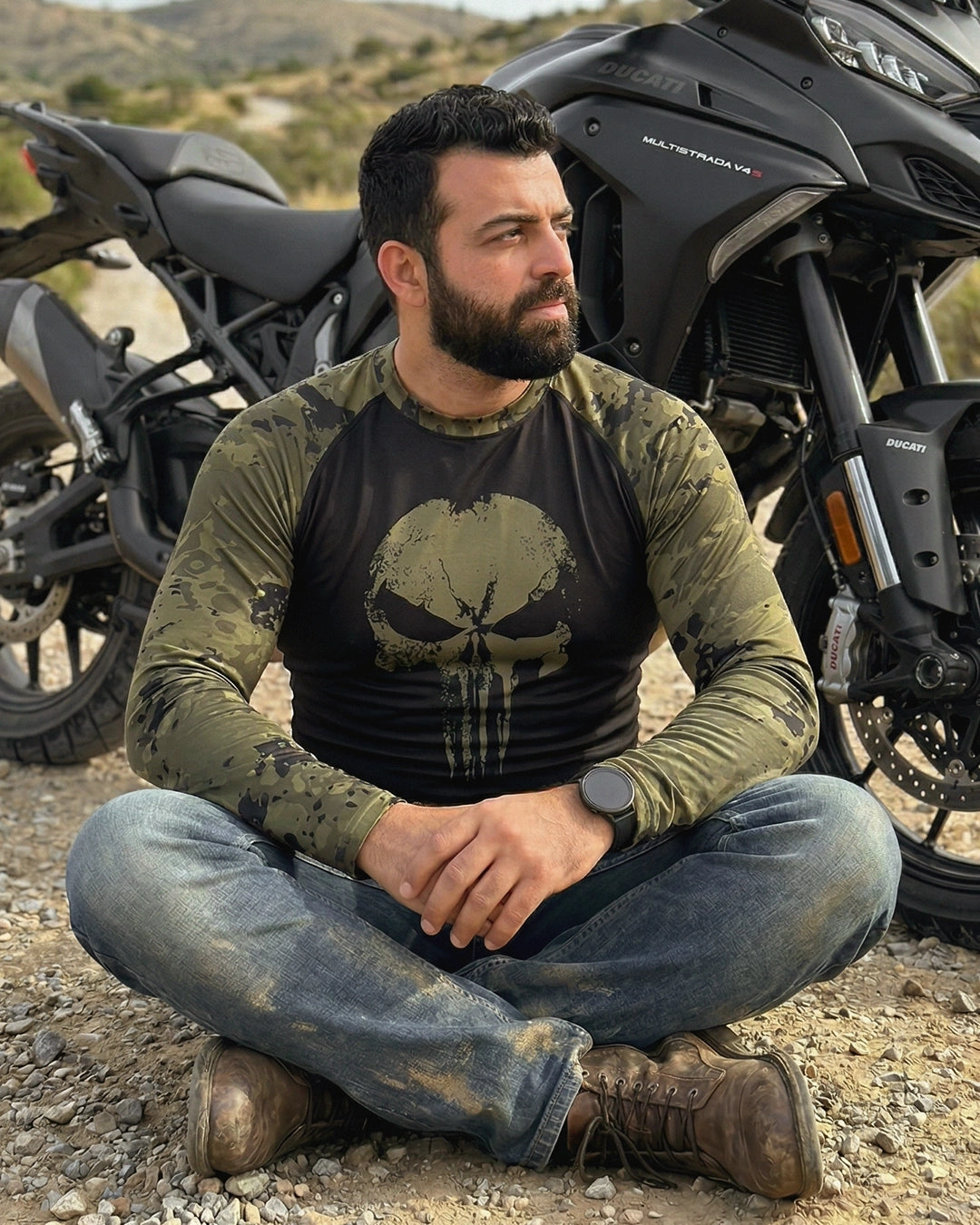 Camisa UV50 Segunda Pele Brk Militar Camuflado Verde