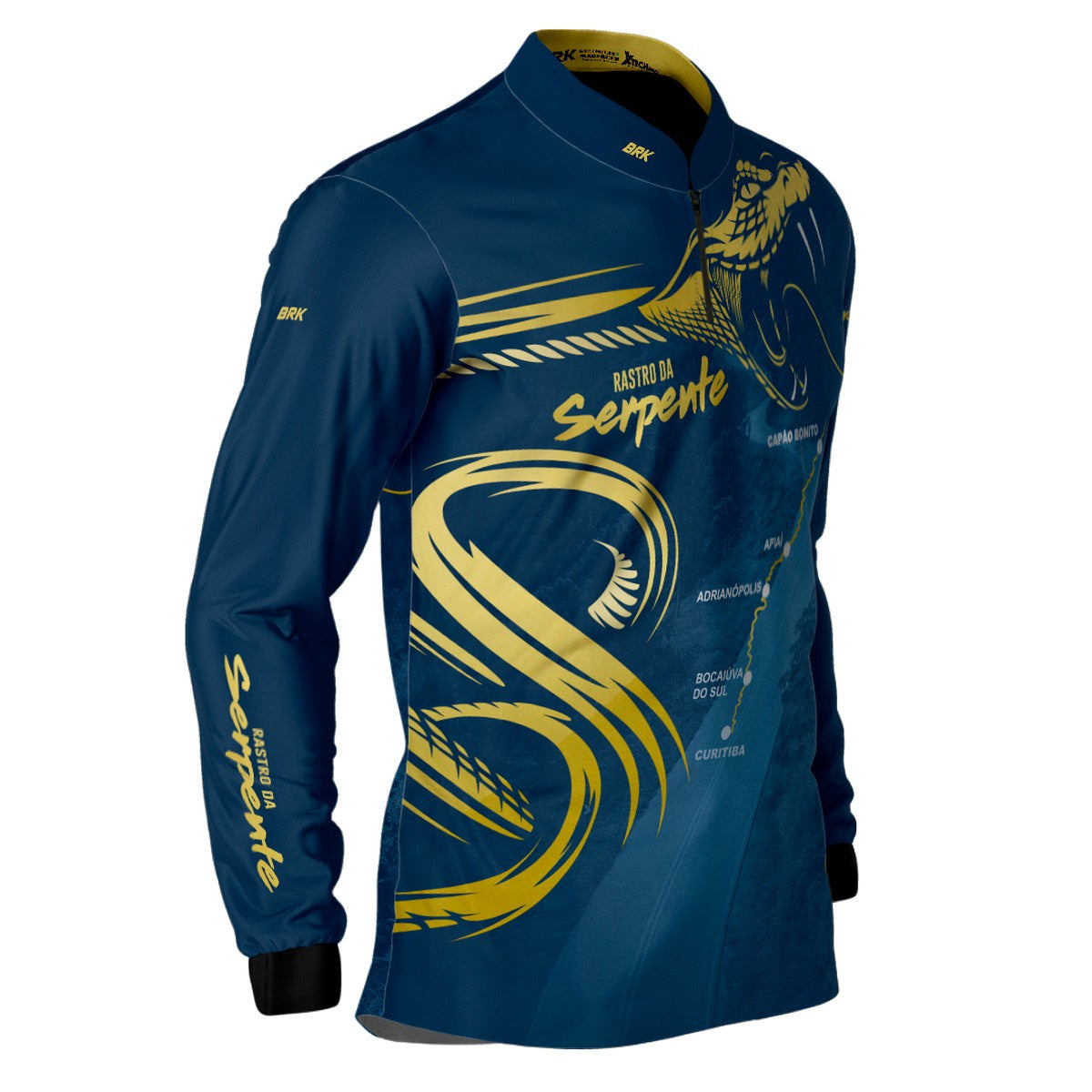 Camisa de Motociclismo Brk Rastro da Serpente Azul Marinho com Proteção Solar UV50+