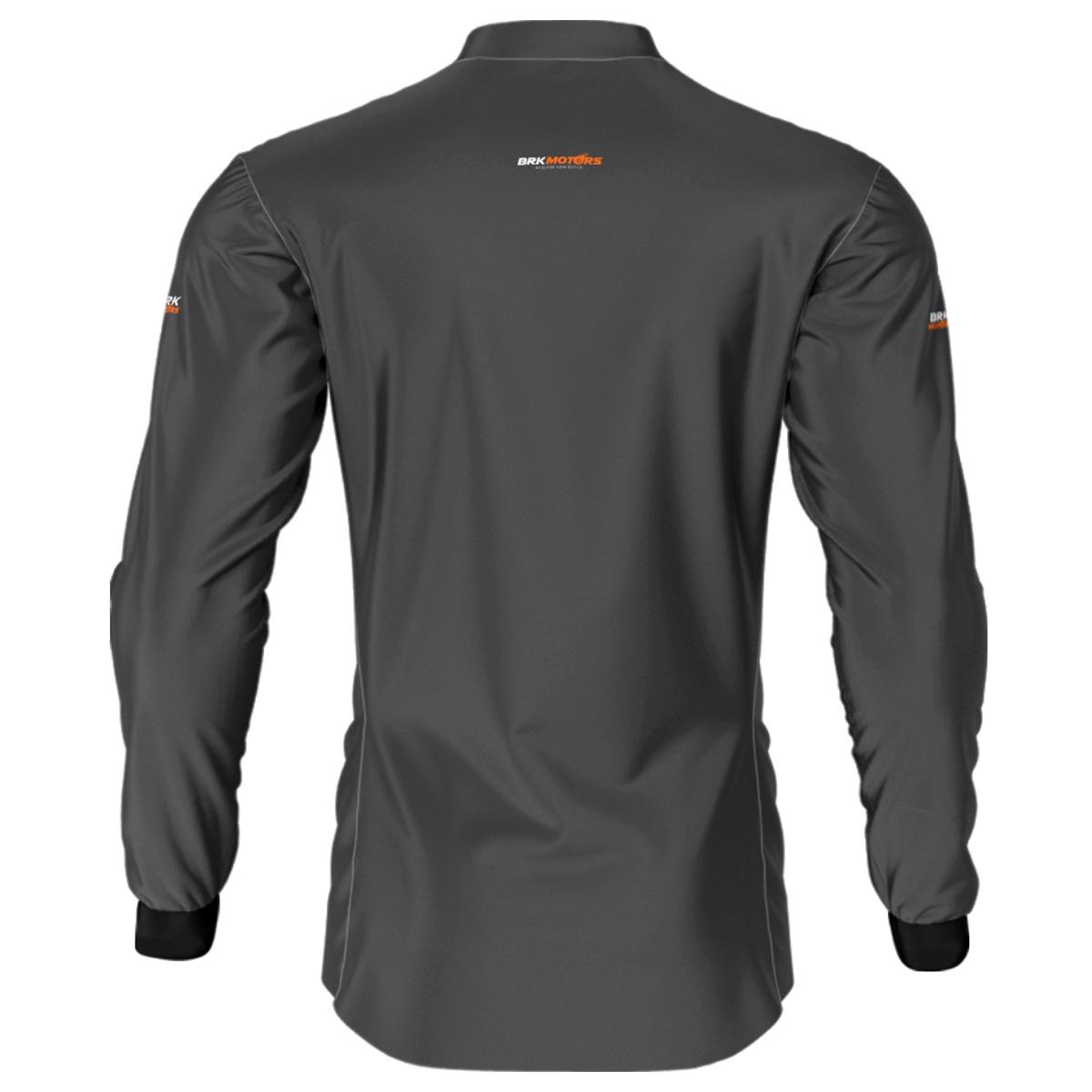 Camisa de Motociclismo Brk Cinza Básica com Proteção Solar UV50+