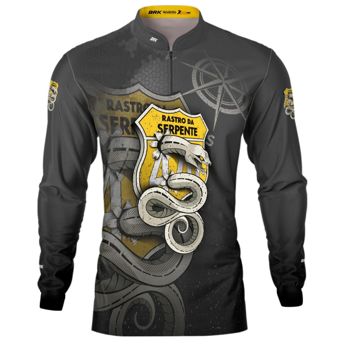 Camisa de Motociclismo Brk Rastro da Serpente Cinza com UV50+