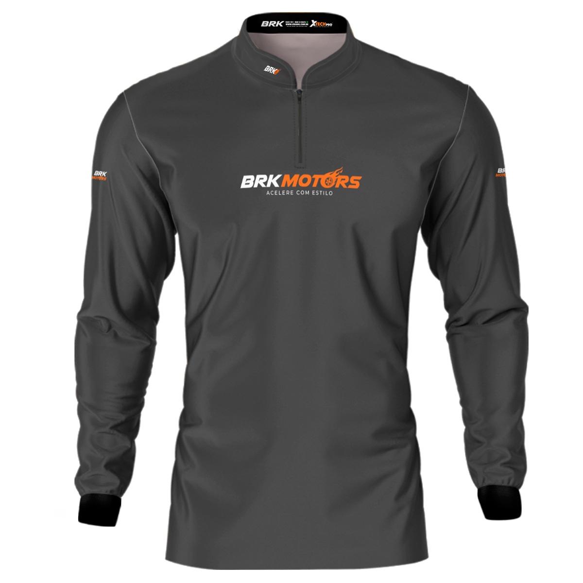 Camisa de Motociclismo Brk Cinza Básica com Proteção Solar UV50+