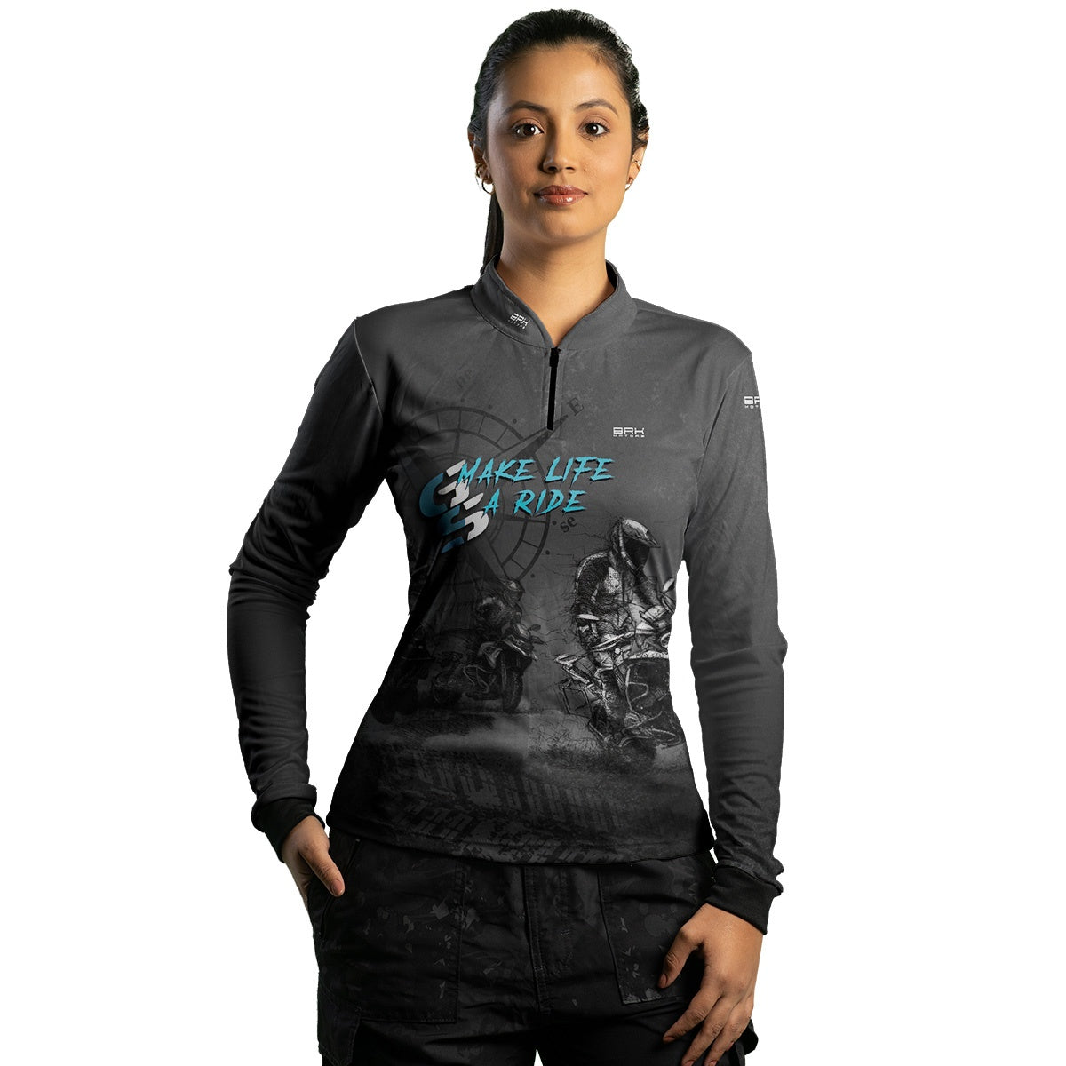 Camisa de Motociclismo Feminina Brk GS Life A Ride com Proteção Solar UV50+