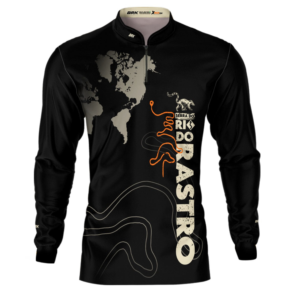 Camisa de Motociclismo Brk Serra do Rio Rastro Preta com Proteção Solar UV50+ Envio Imediato