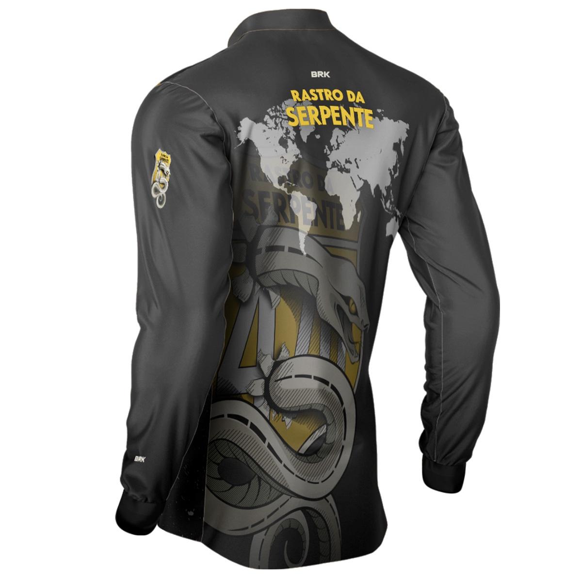 Camisa de Motociclismo Brk Rastro da Serpente Cinza com UV50+