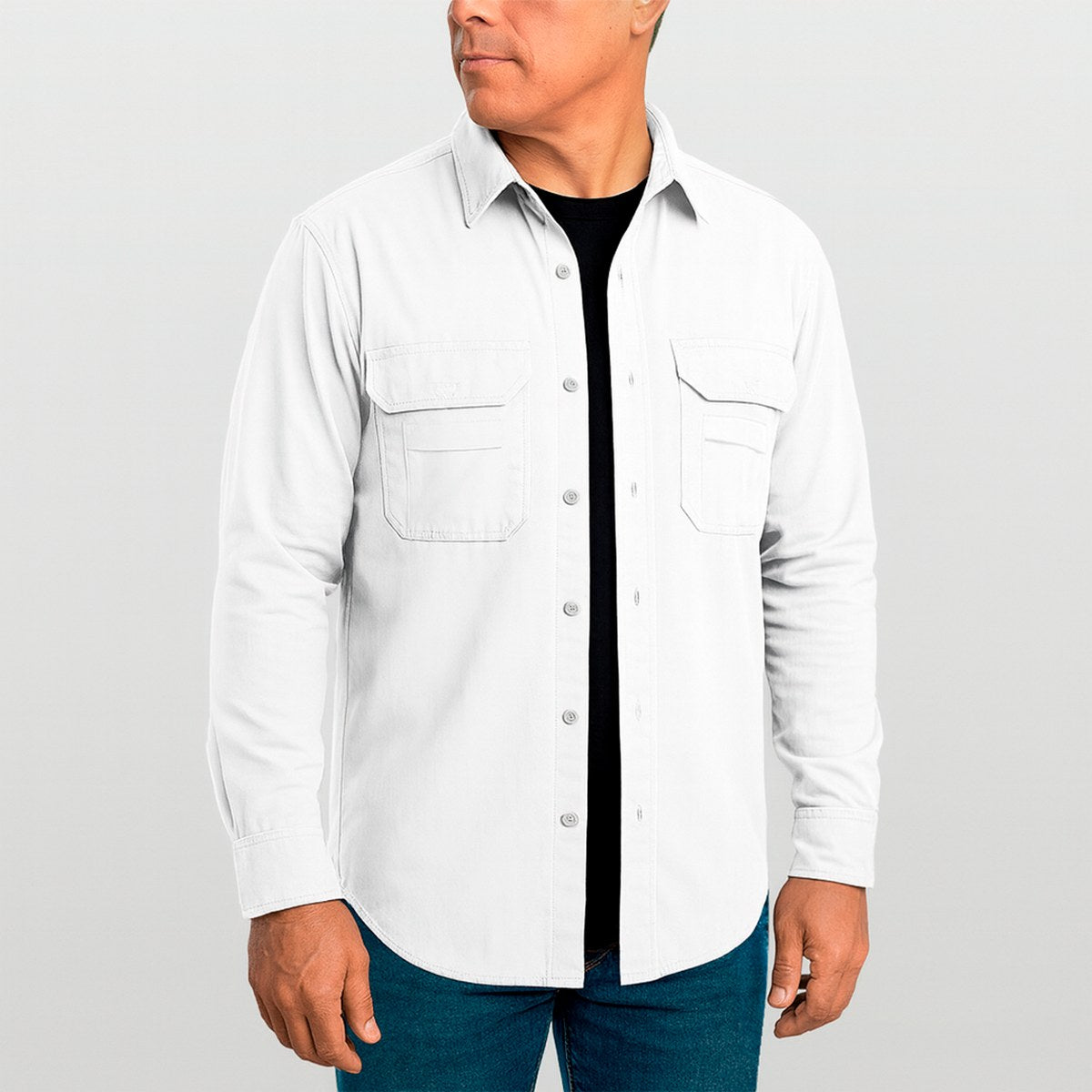 Camisa de Botão Brk Branca com Proteção UV50+