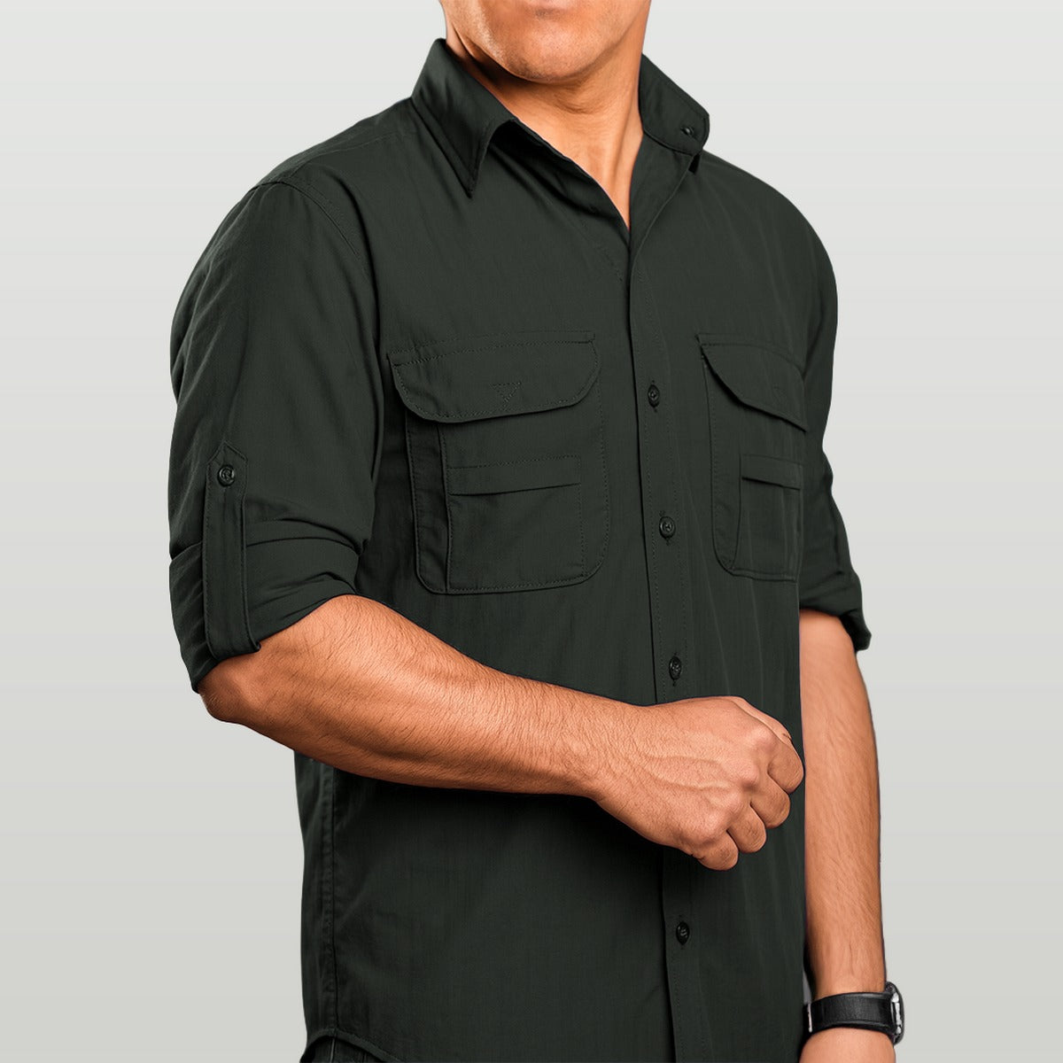 Camisa de Botão Brk Chumbo com Proteção UV50+