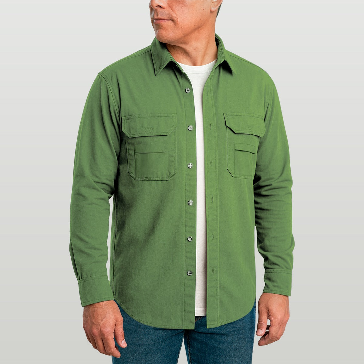 Camisa de Botão Brk Verde Aventura com Proteção UV50+