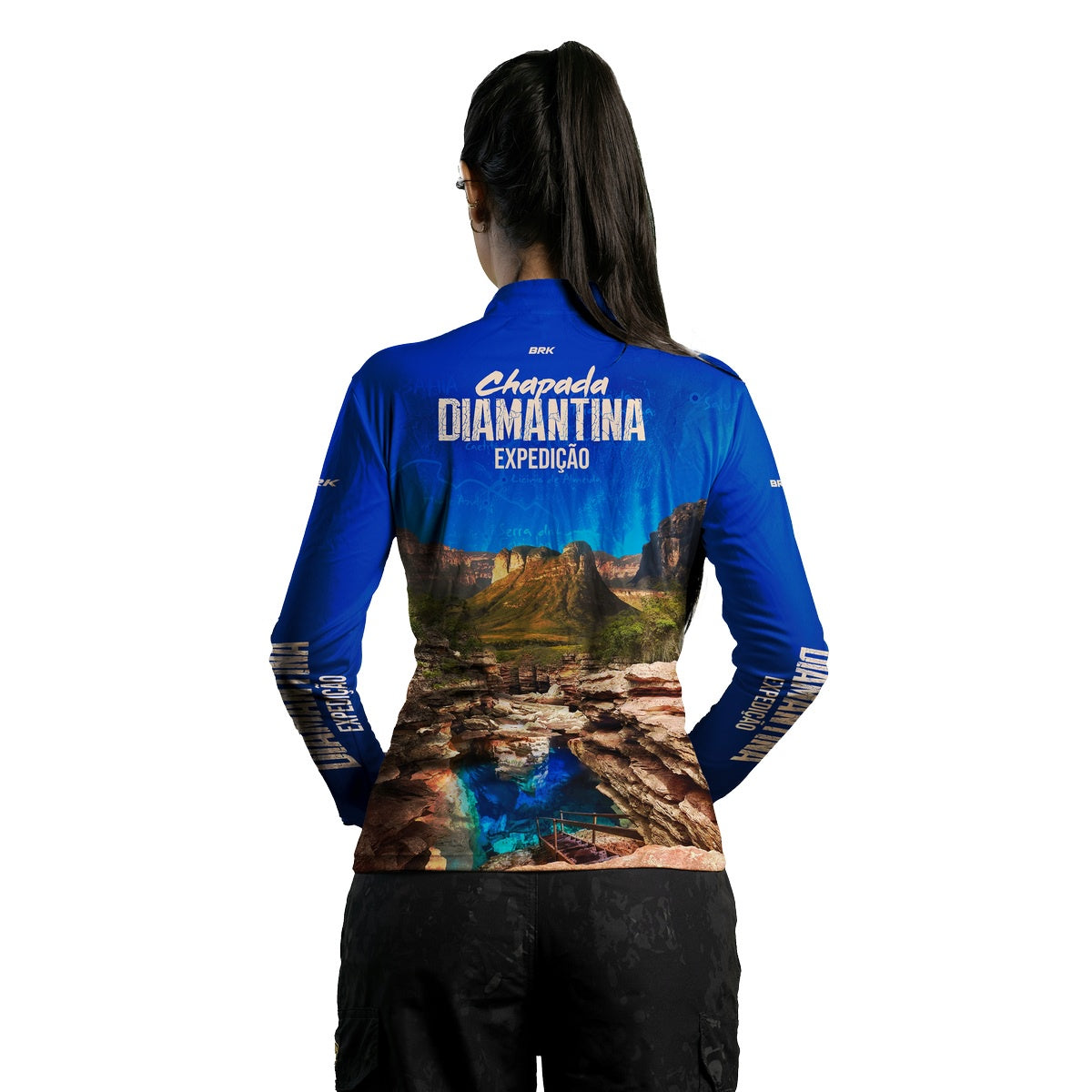 Camisa Feminina de Motociclismo Brk Expedição Chapada Diamantina com Proteção Solar UV50+