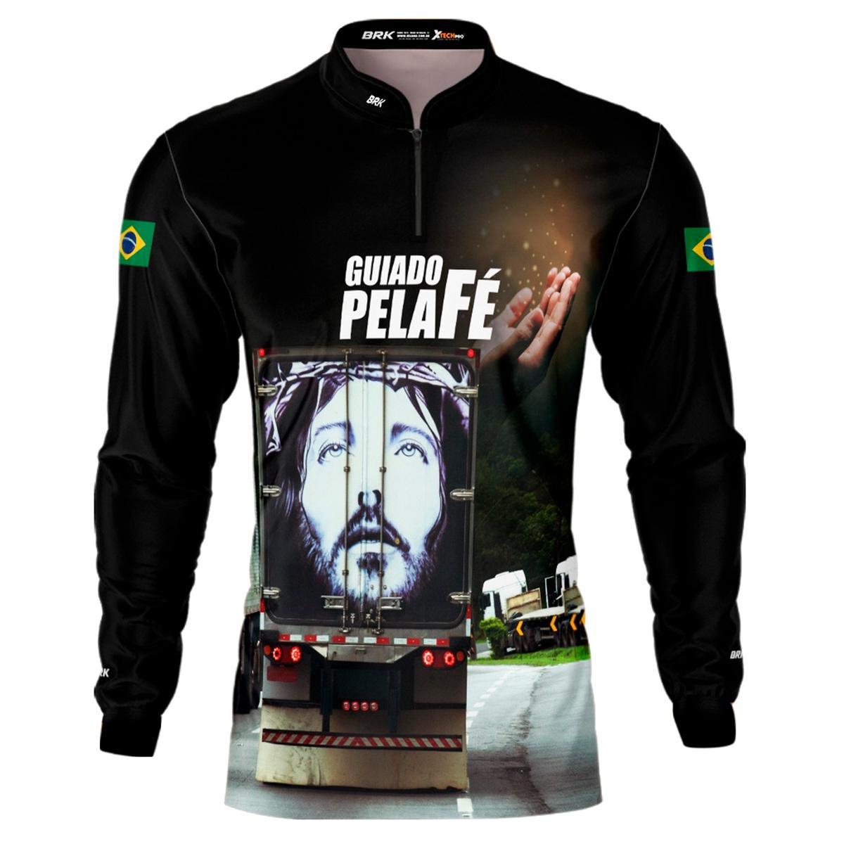 Camisa de Caminhão Brk Guiado Por Deus Fé com Proteção UV50+