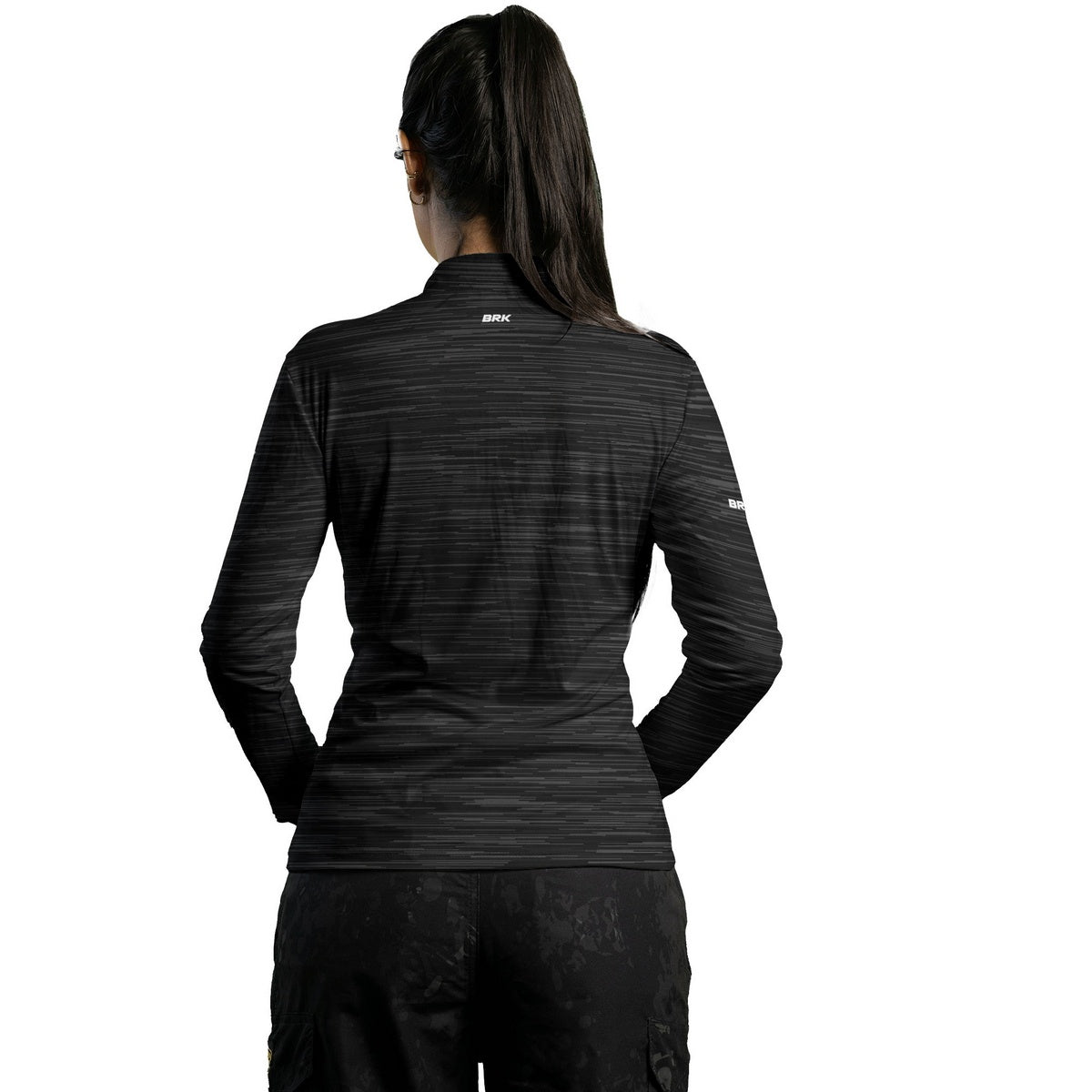 Camisa de Motociclismo Feminina Brk Mescla Cinza Escuro com Proteção Solar UV50+