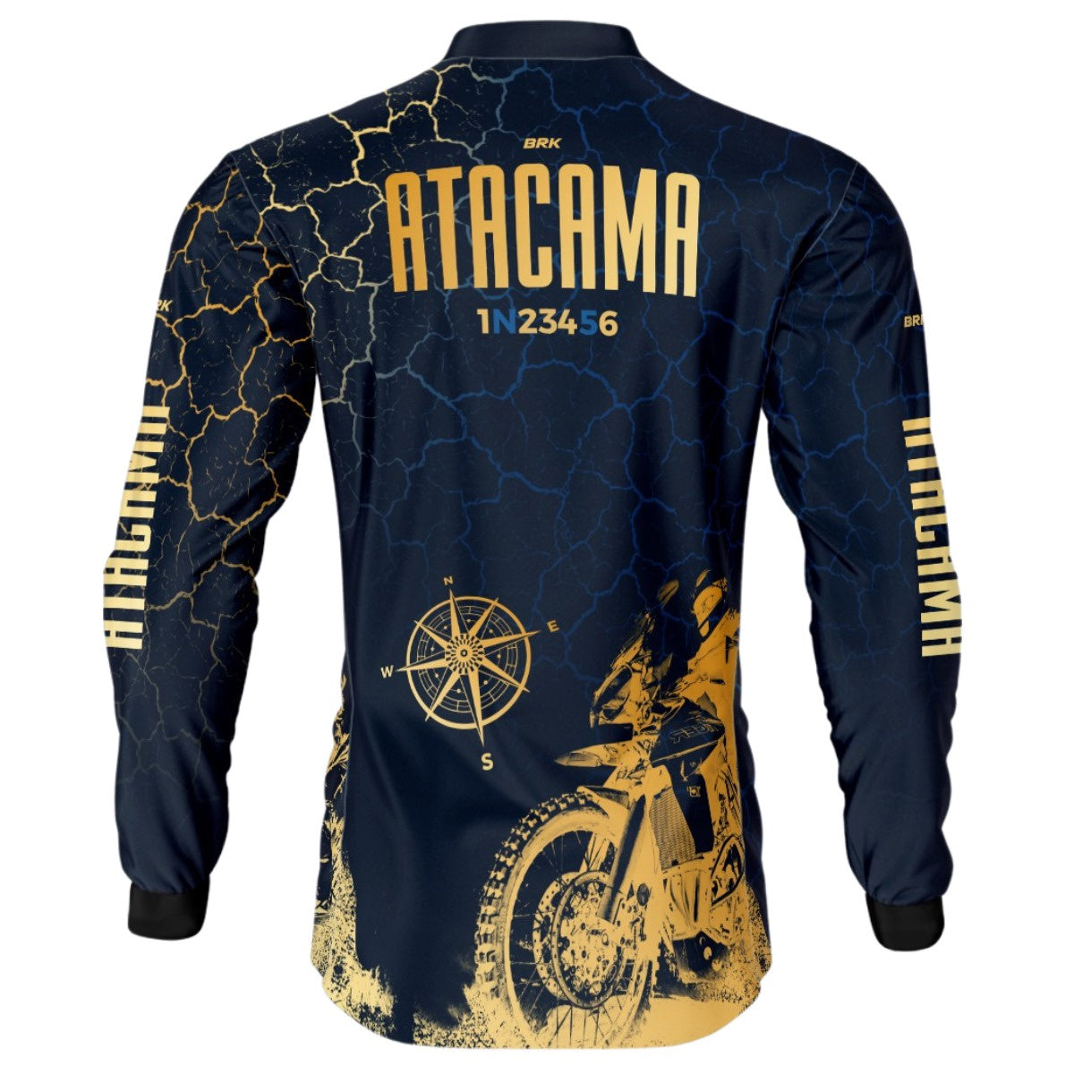 Camisa Expedição Brk Atacama Chile Azul e Dourado com UV50 Envio Imediato