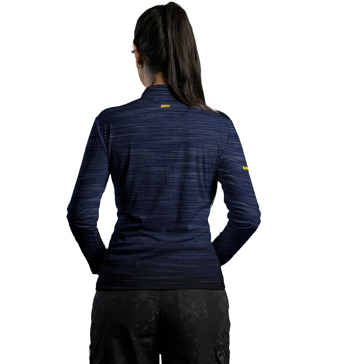 Camisa de Motociclismo Feminina Brk Mescla Azul Escuro com Proteção Solar UV50+