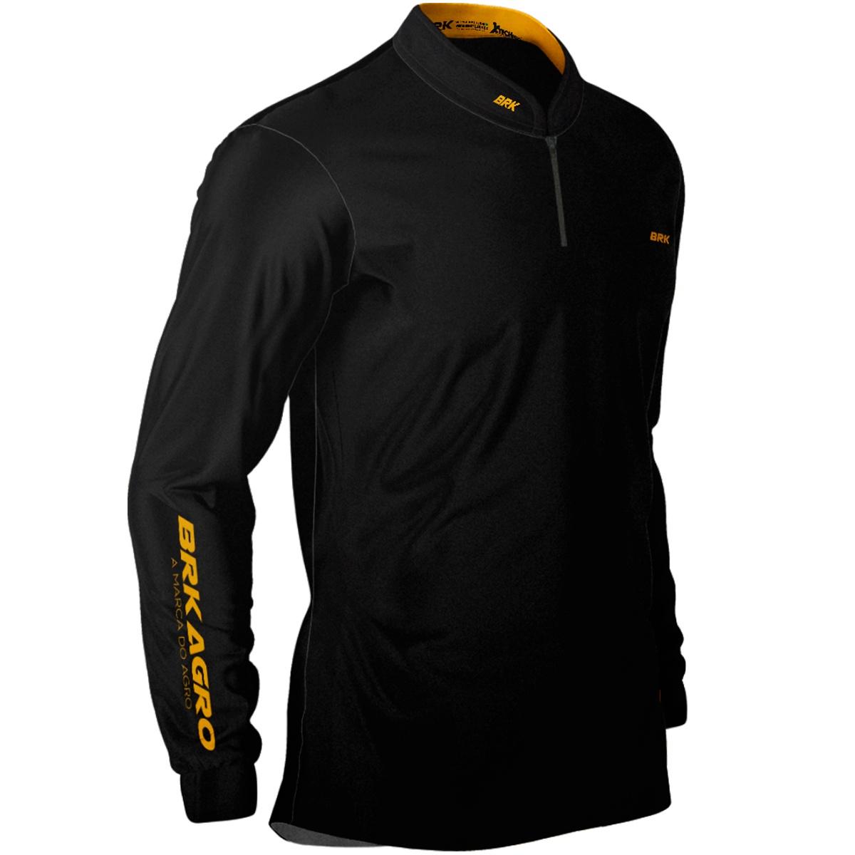 Camisa Agro Brk Clean Preta com Proteção Solar UV50+ Envio Imediato