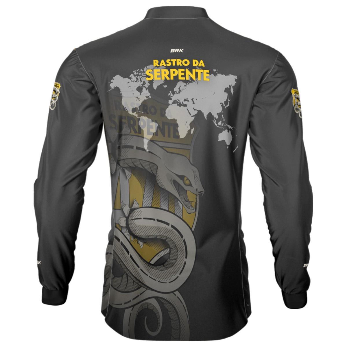 Camisa de Motociclismo Brk Rastro da Serpente Cinza com UV50+