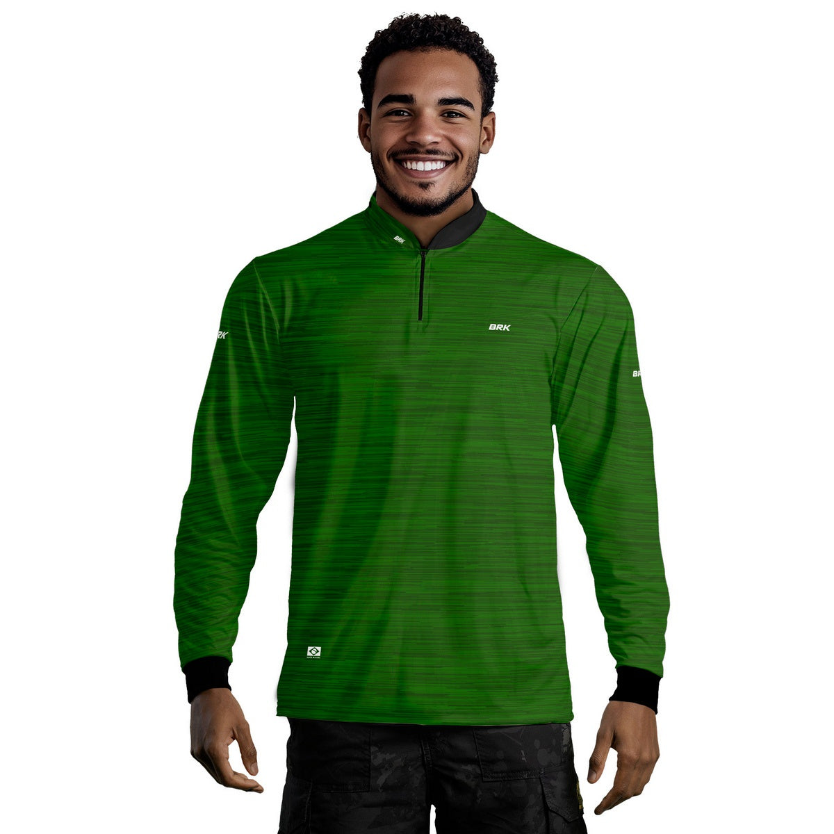 Camisa de Motociclismo Brk Mescla Verde Claro com Proteção Solar UV50+