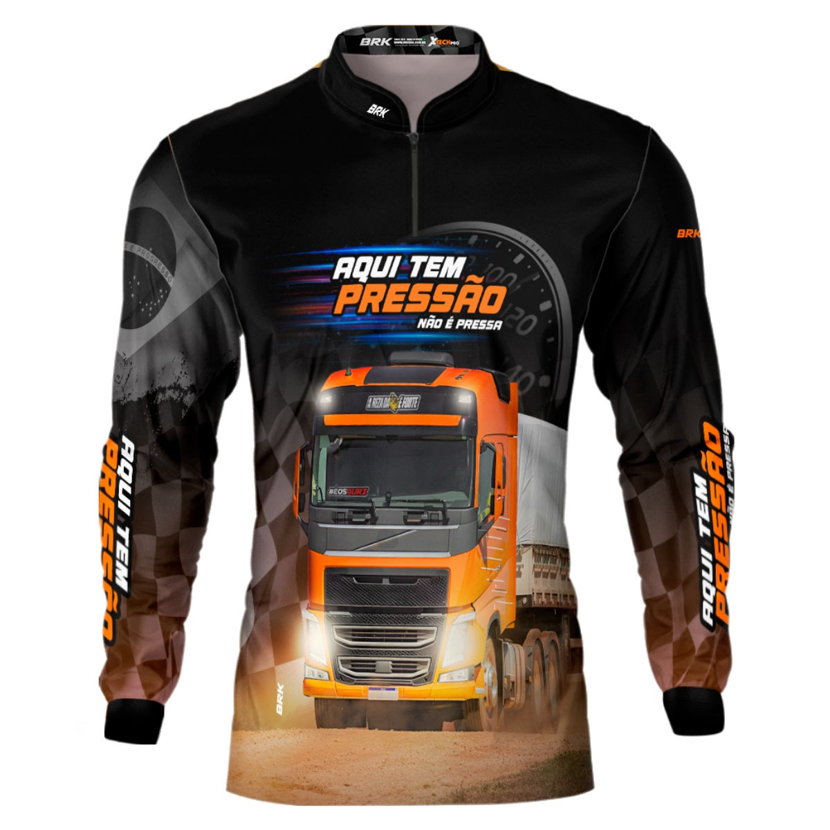 Camisa de Caminhão Brk Aqui Tem Pressão com UV50+
