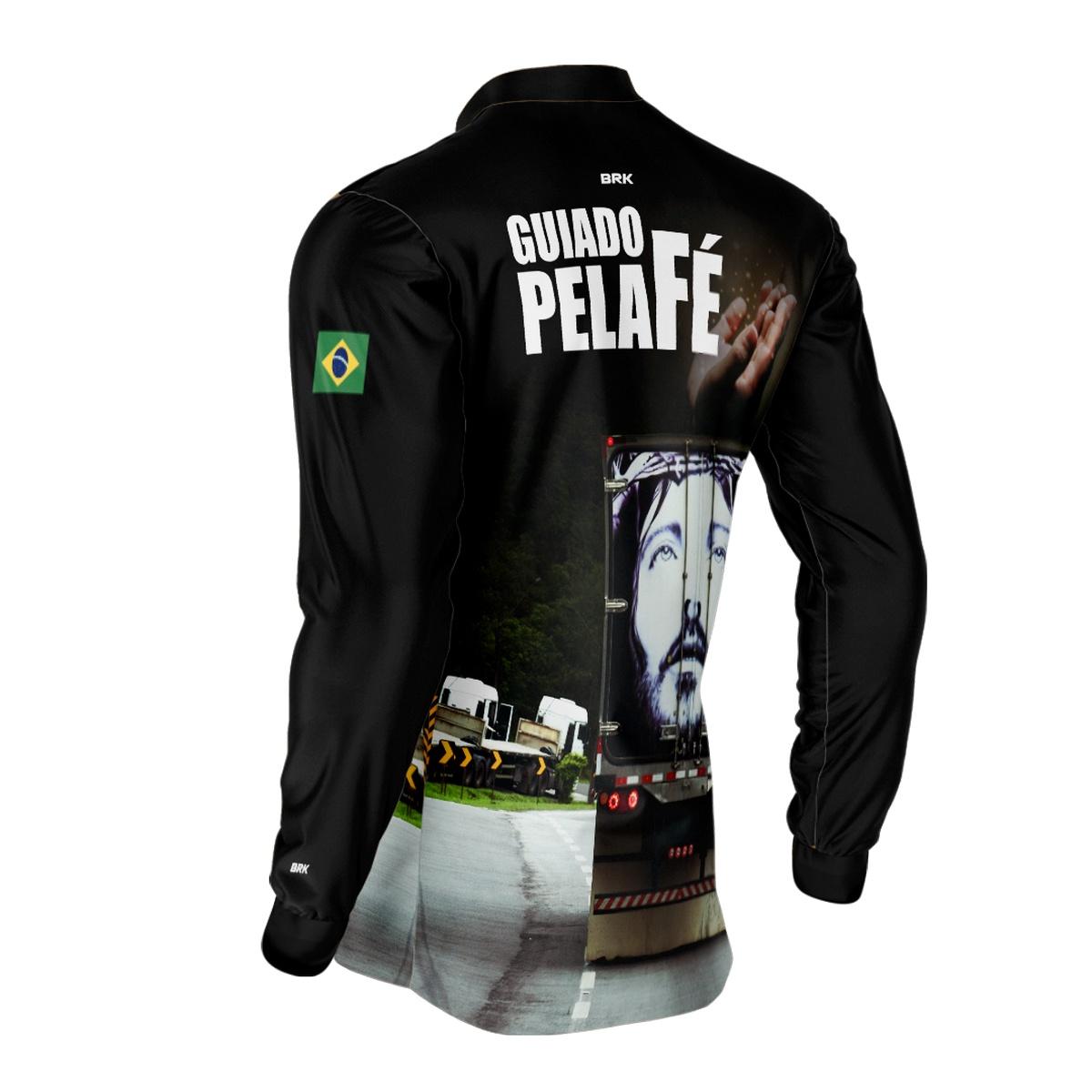Camisa de Caminhão Brk Guiado Por Deus Fé com Proteção UV50+