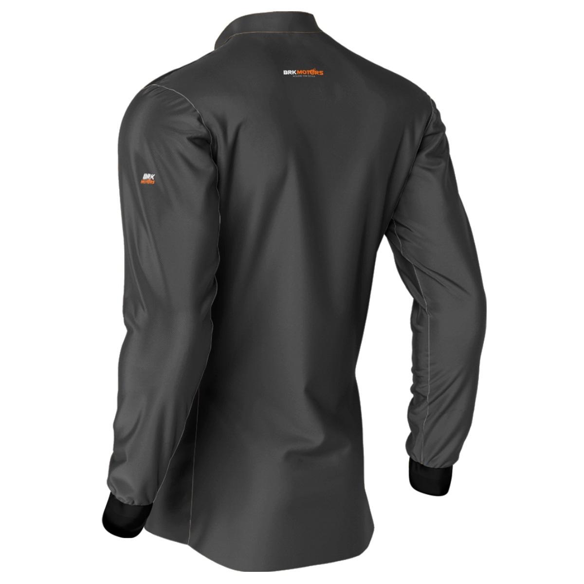 Camisa de Motociclismo Brk Cinza Básica com Proteção Solar UV50+
