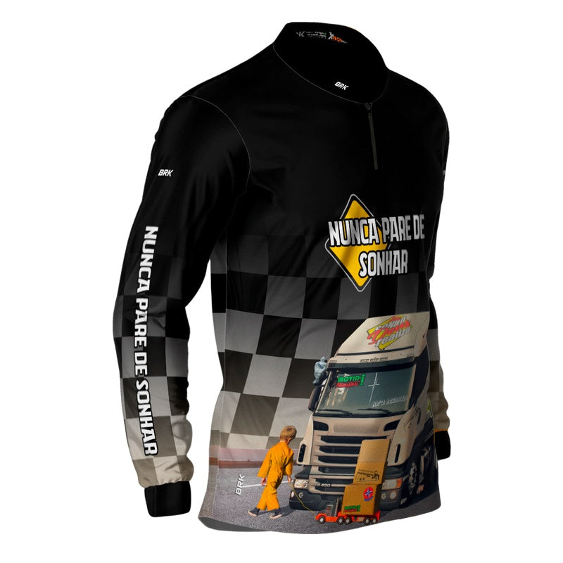 Camisa de Caminhão Brk Nunca Pare de Sonhar com Proteção Solar UV50+