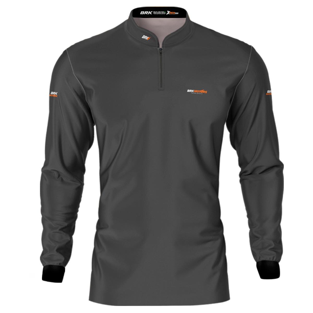 Camisa de Motociclismo Brk Cinza Básica com Proteção Solar UV50+