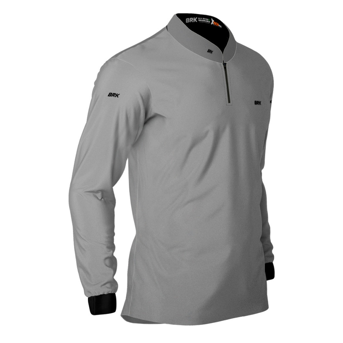 Camisa de Motociclismo Brk Básica Cinza Claro com Proteção Solar UV50+